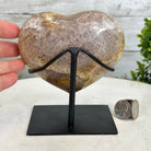 Polished Agate Heart Geode on a Metal Stand, 2.2 lbs & 5.25" Tall, Model #5468-0064 by Brazil Gems - Brazil GemsBrazil GemsPolished Agate Heart Geode on a Metal Stand, 2.2 lbs & 5.25" Tall, Model #5468-0064 by Brazil GemsHearts5468-0064