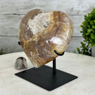 Polished Agate Heart Geode on a Metal Stand, 2.2 lbs & 5.25" Tall, Model #5468-0064 by Brazil Gems - Brazil GemsBrazil GemsPolished Agate Heart Geode on a Metal Stand, 2.2 lbs & 5.25" Tall, Model #5468-0064 by Brazil GemsHearts5468-0064