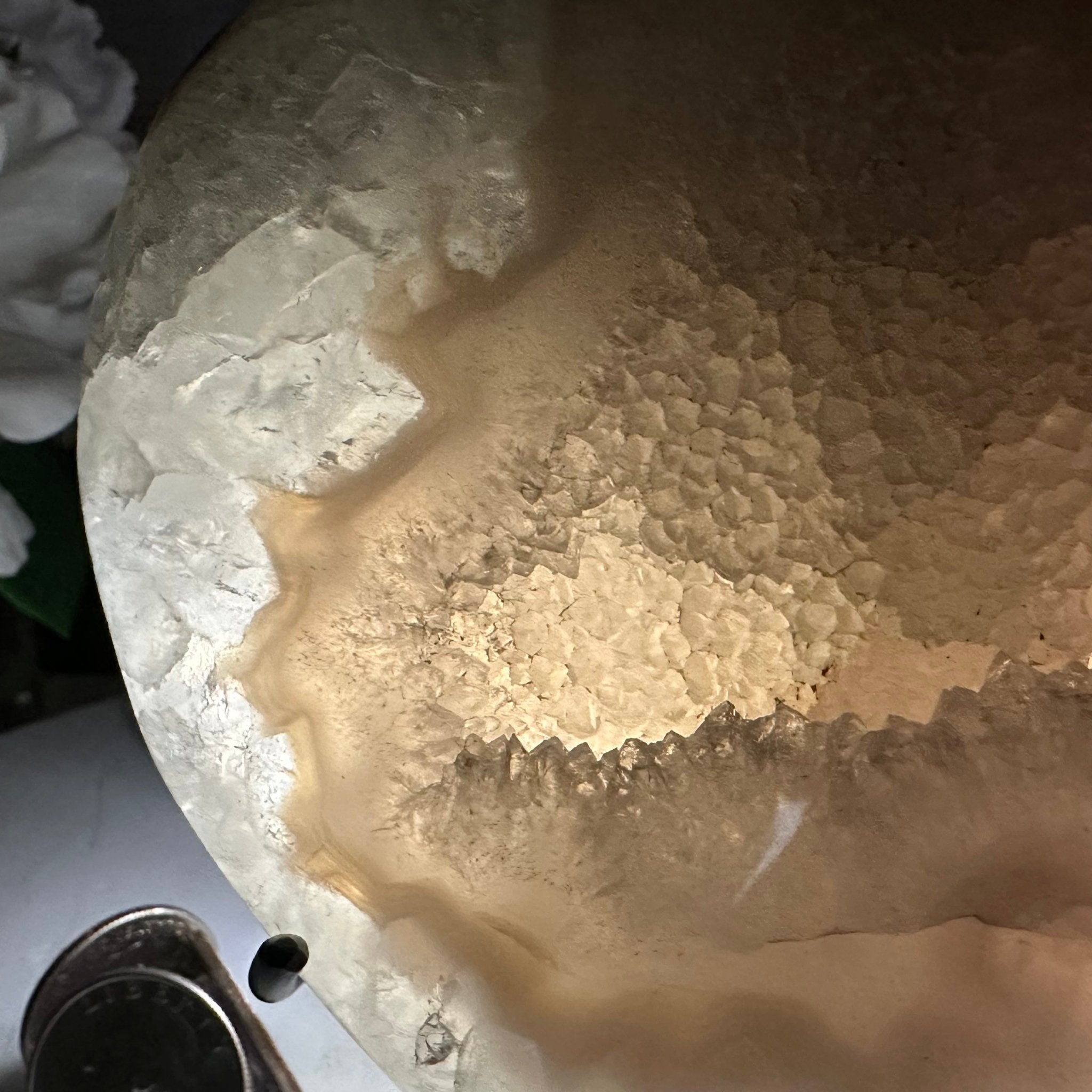 Polished Agate Heart Geode on a Metal Stand, 2.7 lbs & 4.7" Tall, Model #5468-0043 by Brazil Gems - Brazil GemsBrazil GemsPolished Agate Heart Geode on a Metal Stand, 2.7 lbs & 4.7" Tall, Model #5468-0043 by Brazil GemsHearts5468-0043