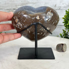 Polished Agate Heart Geode on a Metal Stand, 2.7 lbs & 5.4" Tall, Model #5468-0050 by Brazil Gems - Brazil GemsBrazil GemsPolished Agate Heart Geode on a Metal Stand, 2.7 lbs & 5.4" Tall, Model #5468-0050 by Brazil GemsHearts5468-0050