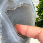 Polished Agate Heart Geode on a Metal Stand, 2.7 lbs & 5.4" Tall, Model #5468-0050 by Brazil Gems - Brazil GemsBrazil GemsPolished Agate Heart Geode on a Metal Stand, 2.7 lbs & 5.4" Tall, Model #5468-0050 by Brazil GemsHearts5468-0050