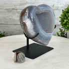 Polished Agate Heart Geode on a Metal Stand, 2.7 lbs & 5.4" Tall, Model #5468-0050 by Brazil Gems - Brazil GemsBrazil GemsPolished Agate Heart Geode on a Metal Stand, 2.7 lbs & 5.4" Tall, Model #5468-0050 by Brazil GemsHearts5468-0050