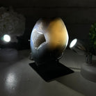 Polished Agate Heart Geode on a Metal Stand, 2.8 lbs & 5.3" Tall, Model #5468-0053 by Brazil Gems - Brazil GemsBrazil GemsPolished Agate Heart Geode on a Metal Stand, 2.8 lbs & 5.3" Tall, Model #5468-0053 by Brazil GemsHearts5468-0053