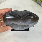 Polished Agate Heart Geode on a Metal Stand, 2.8 lbs & 5.3" Tall, Model #5468-0053 by Brazil Gems - Brazil GemsBrazil GemsPolished Agate Heart Geode on a Metal Stand, 2.8 lbs & 5.3" Tall, Model #5468-0053 by Brazil GemsHearts5468-0053