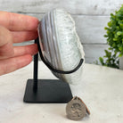 Polished Agate Heart Geode on a Metal Stand, 2.9 lbs & 5" Tall, Model #5468-0031 by Brazil Gems - Brazil GemsBrazil GemsPolished Agate Heart Geode on a Metal Stand, 2.9 lbs & 5" Tall, Model #5468-0031 by Brazil GemsHearts5468-0031