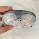 Polished Agate Heart Geode on a Metal Stand, 2.9 lbs & 5" Tall, Model #5468-0031 by Brazil Gems - Brazil GemsBrazil GemsPolished Agate Heart Geode on a Metal Stand, 2.9 lbs & 5" Tall, Model #5468-0031 by Brazil GemsHearts5468-0031