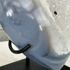 Polished Agate Heart Geode on a Metal Stand, 3 lbs & 5.3" Tall, Model #5468-0046 by Brazil Gems - Brazil GemsBrazil GemsPolished Agate Heart Geode on a Metal Stand, 3 lbs & 5.3" Tall, Model #5468-0046 by Brazil GemsHearts5468-0046
