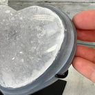 Polished Agate Heart Geode on a Metal Stand, 3 lbs & 5.3" Tall, Model #5468-0046 by Brazil Gems - Brazil GemsBrazil GemsPolished Agate Heart Geode on a Metal Stand, 3 lbs & 5.3" Tall, Model #5468-0046 by Brazil GemsHearts5468-0046