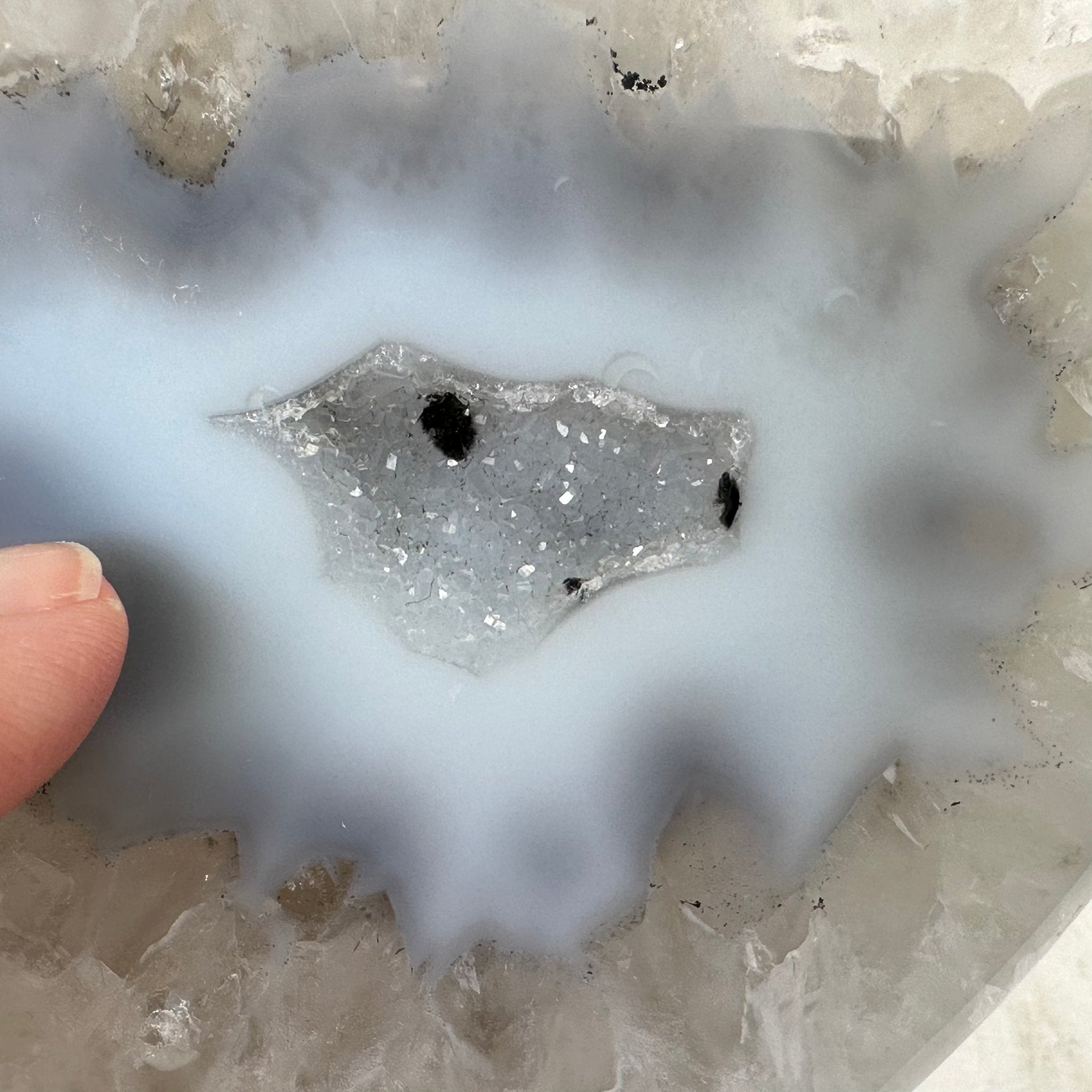 Polished Agate Heart Geode on a Metal Stand, 3.2 lbs & 5.3" Tall, Model #5468-0045 by Brazil Gems - Brazil GemsBrazil GemsPolished Agate Heart Geode on a Metal Stand, 3.2 lbs & 5.3" Tall, Model #5468-0045 by Brazil GemsHearts5468-0045