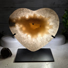 Polished Agate Heart Geode on a Metal Stand, 3.2 lbs & 5.3" Tall, Model #5468-0045 by Brazil Gems - Brazil GemsBrazil GemsPolished Agate Heart Geode on a Metal Stand, 3.2 lbs & 5.3" Tall, Model #5468-0045 by Brazil GemsHearts5468-0045