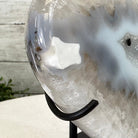 Polished Agate Heart Geode on a Metal Stand, 3.2 lbs & 5.3" Tall, Model #5468-0045 by Brazil Gems - Brazil GemsBrazil GemsPolished Agate Heart Geode on a Metal Stand, 3.2 lbs & 5.3" Tall, Model #5468-0045 by Brazil GemsHearts5468-0045