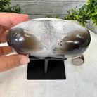 Polished Agate Heart Geode on a Metal Stand, 3.3 lbs & 5" Tall, Model #5468-0042 by Brazil Gems - Brazil GemsBrazil GemsPolished Agate Heart Geode on a Metal Stand, 3.3 lbs & 5" Tall, Model #5468-0042 by Brazil GemsHearts5468-0042