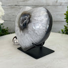 Polished Agate Heart Geode on a Metal Stand, 3.3 lbs & 5" Tall, Model #5468-0042 by Brazil Gems - Brazil GemsBrazil GemsPolished Agate Heart Geode on a Metal Stand, 3.3 lbs & 5" Tall, Model #5468-0042 by Brazil GemsHearts5468-0042