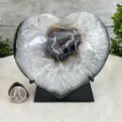 Polished Agate Heart Geode on a Metal Stand, 3.3 lbs & 5" Tall, Model #5468-0042 by Brazil Gems - Brazil GemsBrazil GemsPolished Agate Heart Geode on a Metal Stand, 3.3 lbs & 5" Tall, Model #5468-0042 by Brazil GemsHearts5468-0042