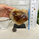 Polished Agate Heart Geode on a Metal Stand, 3.6 lbs & 6" Tall, Model #5468-0061 by Brazil Gems - Brazil GemsBrazil GemsPolished Agate Heart Geode on a Metal Stand, 3.6 lbs & 6" Tall, Model #5468-0061 by Brazil GemsHearts5468-0061