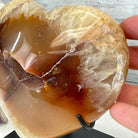 Polished Agate Heart Geode on a Metal Stand, 3.6 lbs & 6" Tall, Model #5468-0061 by Brazil Gems - Brazil GemsBrazil GemsPolished Agate Heart Geode on a Metal Stand, 3.6 lbs & 6" Tall, Model #5468-0061 by Brazil GemsHearts5468-0061