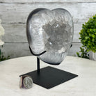 Polished Agate Heart Geode on a Metal Stand, 3.7 lbs & 6.4" Tall, Model #5468-0073 by Brazil Gems - Brazil GemsBrazil GemsPolished Agate Heart Geode on a Metal Stand, 3.7 lbs & 6.4" Tall, Model #5468-0073 by Brazil GemsHearts5468-0073