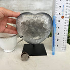 Polished Agate Heart Geode on a Metal Stand, 3.7 lbs & 6.4" Tall, Model #5468-0073 by Brazil Gems - Brazil GemsBrazil GemsPolished Agate Heart Geode on a Metal Stand, 3.7 lbs & 6.4" Tall, Model #5468-0073 by Brazil GemsHearts5468-0073