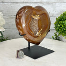 Polished Agate Heart Geode on a Metal Stand, 4 lbs & 6.8" Tall, Model #5468-0069 by Brazil Gems - Brazil GemsBrazil GemsPolished Agate Heart Geode on a Metal Stand, 4 lbs & 6.8" Tall, Model #5468-0069 by Brazil GemsHearts5468-0069