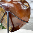 Polished Agate Heart Geode on a Metal Stand, 4 lbs & 6.8" Tall, Model #5468-0069 by Brazil Gems - Brazil GemsBrazil GemsPolished Agate Heart Geode on a Metal Stand, 4 lbs & 6.8" Tall, Model #5468-0069 by Brazil GemsHearts5468-0069