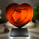Polished Agate Heart Geode on a Metal Stand, 4 lbs & 6.8" Tall, Model #5468-0069 by Brazil Gems - Brazil GemsBrazil GemsPolished Agate Heart Geode on a Metal Stand, 4 lbs & 6.8" Tall, Model #5468-0069 by Brazil GemsHearts5468-0069