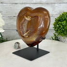 Polished Agate Heart Geode on a Metal Stand, 4 lbs & 6.8" Tall, Model #5468-0069 by Brazil Gems - Brazil GemsBrazil GemsPolished Agate Heart Geode on a Metal Stand, 4 lbs & 6.8" Tall, Model #5468-0069 by Brazil GemsHearts5468-0069