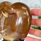 Polished Agate Heart Geode on a Metal Stand, 4 lbs & 6.8" Tall, Model #5468-0069 by Brazil Gems - Brazil GemsBrazil GemsPolished Agate Heart Geode on a Metal Stand, 4 lbs & 6.8" Tall, Model #5468-0069 by Brazil GemsHearts5468-0069