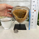 Polished Agate Heart Geode on a Metal Stand, 4.2 lbs & 7.1" Tall, Model #5468-0070 by Brazil Gems - Brazil GemsBrazil GemsPolished Agate Heart Geode on a Metal Stand, 4.2 lbs & 7.1" Tall, Model #5468-0070 by Brazil GemsHearts5468-0070