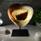 Polished Agate Heart Geode on a Metal Stand, 4.2 lbs & 7.1" Tall, Model #5468-0070 by Brazil Gems - Brazil GemsBrazil GemsPolished Agate Heart Geode on a Metal Stand, 4.2 lbs & 7.1" Tall, Model #5468-0070 by Brazil GemsHearts5468-0070