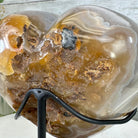 Polished Agate Heart Geode on a Metal Stand, 4.2 lbs & 7.1" Tall, Model #5468-0070 by Brazil Gems - Brazil GemsBrazil GemsPolished Agate Heart Geode on a Metal Stand, 4.2 lbs & 7.1" Tall, Model #5468-0070 by Brazil GemsHearts5468-0070