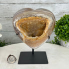 Polished Agate Heart Geode on a Metal Stand, 4.2 lbs & 7.1" Tall, Model #5468-0070 by Brazil Gems - Brazil GemsBrazil GemsPolished Agate Heart Geode on a Metal Stand, 4.2 lbs & 7.1" Tall, Model #5468-0070 by Brazil GemsHearts5468-0070