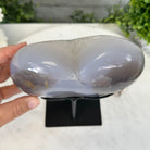 Polished Agate Heart Geode on a Metal Stand, 5.4 lbs & 7.5" Tall, Model #5468-0074 by Brazil Gems - Brazil GemsBrazil GemsPolished Agate Heart Geode on a Metal Stand, 5.4 lbs & 7.5" Tall, Model #5468-0074 by Brazil GemsHearts5468-0074