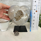 Polished Agate Heart Geode on a Metal Stand, 5.4 lbs & 7.5" Tall, Model #5468-0074 by Brazil Gems - Brazil GemsBrazil GemsPolished Agate Heart Geode on a Metal Stand, 5.4 lbs & 7.5" Tall, Model #5468-0074 by Brazil GemsHearts5468-0074