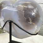 Polished Agate Heart Geode on a Metal Stand, 5.4 lbs & 7.5" Tall, Model #5468-0074 by Brazil Gems - Brazil GemsBrazil GemsPolished Agate Heart Geode on a Metal Stand, 5.4 lbs & 7.5" Tall, Model #5468-0074 by Brazil GemsHearts5468-0074