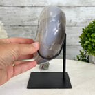 Polished Agate Heart Geode on a Metal Stand, 5.4 lbs & 7.5" Tall, Model #5468-0074 by Brazil Gems - Brazil GemsBrazil GemsPolished Agate Heart Geode on a Metal Stand, 5.4 lbs & 7.5" Tall, Model #5468-0074 by Brazil GemsHearts5468-0074