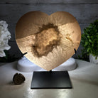 Polished Agate Heart Geode on a Metal Stand, 5.4 lbs & 7.5" Tall, Model #5468-0074 by Brazil Gems - Brazil GemsBrazil GemsPolished Agate Heart Geode on a Metal Stand, 5.4 lbs & 7.5" Tall, Model #5468-0074 by Brazil GemsHearts5468-0074
