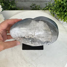 Polished Agate Heart Geode on a Metal Stand, 5.5 lbs & 6.6" Tall, Model #5468-0077 by Brazil Gems - Brazil GemsBrazil GemsPolished Agate Heart Geode on a Metal Stand, 5.5 lbs & 6.6" Tall, Model #5468-0077 by Brazil GemsHearts5468-0077