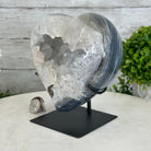Polished Agate Heart Geode on a Metal Stand, 5.5 lbs & 6.6" Tall, Model #5468-0077 by Brazil Gems - Brazil GemsBrazil GemsPolished Agate Heart Geode on a Metal Stand, 5.5 lbs & 6.6" Tall, Model #5468-0077 by Brazil GemsHearts5468-0077