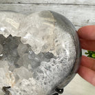 Polished Agate Heart Geode on a Metal Stand, 5.5 lbs & 6.6" Tall, Model #5468-0077 by Brazil Gems - Brazil GemsBrazil GemsPolished Agate Heart Geode on a Metal Stand, 5.5 lbs & 6.6" Tall, Model #5468-0077 by Brazil GemsHearts5468-0077