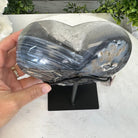 Polished Agate Heart Geode on a Metal Stand, 5.5 lbs & 6.6" Tall, Model #5468-0077 by Brazil Gems - Brazil GemsBrazil GemsPolished Agate Heart Geode on a Metal Stand, 5.5 lbs & 6.6" Tall, Model #5468-0077 by Brazil GemsHearts5468-0077