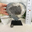 Polished Agate Heart Geode on a Metal Stand, 7.8 lbs & 8.5" Tall, Model #5468-0084 by Brazil Gems - Brazil GemsBrazil GemsPolished Agate Heart Geode on a Metal Stand, 7.8 lbs & 8.5" Tall, Model #5468-0084 by Brazil GemsHearts5468-0084