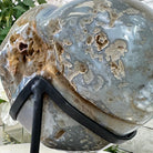 Polished Agate Heart Geode on a Metal Stand, 7.8 lbs & 8.5" Tall, Model #5468-0084 by Brazil Gems - Brazil GemsBrazil GemsPolished Agate Heart Geode on a Metal Stand, 7.8 lbs & 8.5" Tall, Model #5468-0084 by Brazil GemsHearts5468-0084