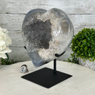 Polished Agate Heart Geode on a Metal Stand, 7.8 lbs & 8.5" Tall, Model #5468-0084 by Brazil Gems - Brazil GemsBrazil GemsPolished Agate Heart Geode on a Metal Stand, 7.8 lbs & 8.5" Tall, Model #5468-0084 by Brazil GemsHearts5468-0084