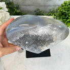 Polished Agate Heart Geode on a Metal Stand, 7.8 lbs & 8.5" Tall, Model #5468-0084 by Brazil Gems - Brazil GemsBrazil GemsPolished Agate Heart Geode on a Metal Stand, 7.8 lbs & 8.5" Tall, Model #5468-0084 by Brazil GemsHearts5468-0084
