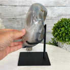 Polished Agate Heart Geode on a Metal Stand, 7.8 lbs & 8.5" Tall, Model #5468-0084 by Brazil Gems - Brazil GemsBrazil GemsPolished Agate Heart Geode on a Metal Stand, 7.8 lbs & 8.5" Tall, Model #5468-0084 by Brazil GemsHearts5468-0084