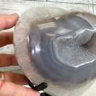 Polished Agate Heart Geode on a Metal Stand, 8.2 lbs & 8.25" Tall, Model #5468-0079 by Brazil Gems - Brazil GemsBrazil GemsPolished Agate Heart Geode on a Metal Stand, 8.2 lbs & 8.25" Tall, Model #5468-0079 by Brazil GemsHearts5468-0079