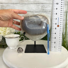 Polished Agate Heart Geode on a Metal Stand, 8.2 lbs & 8.25" Tall, Model #5468-0079 by Brazil Gems - Brazil GemsBrazil GemsPolished Agate Heart Geode on a Metal Stand, 8.2 lbs & 8.25" Tall, Model #5468-0079 by Brazil GemsHearts5468-0079