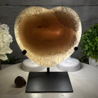 Polished Agate Heart Geode on a Metal Stand, 8.2 lbs & 8.25" Tall, Model #5468-0079 by Brazil Gems - Brazil GemsBrazil GemsPolished Agate Heart Geode on a Metal Stand, 8.2 lbs & 8.25" Tall, Model #5468-0079 by Brazil GemsHearts5468-0079