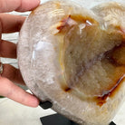 Polished Agate Heart Geode on a Metal Stand, 8.4 lbs & 8.2" Tall, Model #5468-0080 by Brazil Gems - Brazil GemsBrazil GemsPolished Agate Heart Geode on a Metal Stand, 8.4 lbs & 8.2" Tall, Model #5468-0080 by Brazil GemsHearts5468-0080