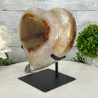 Polished Agate Heart Geode on a Metal Stand, 8.4 lbs & 8.2" Tall, Model #5468-0080 by Brazil Gems - Brazil GemsBrazil GemsPolished Agate Heart Geode on a Metal Stand, 8.4 lbs & 8.2" Tall, Model #5468-0080 by Brazil GemsHearts5468-0080